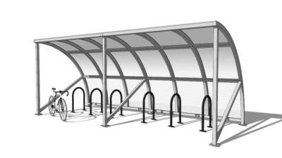 遮阳棚雨棚停车棚SU模型下载_sketchup草图大师SKP模型