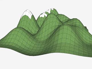 山脉地形SU模型下载_sketchup草图大师SKP模型