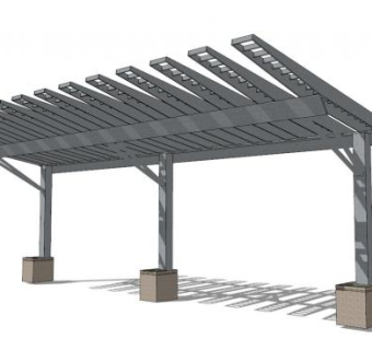 遮阳棚遮雨棚SU模型下载_sketchup草图大师SKP模型