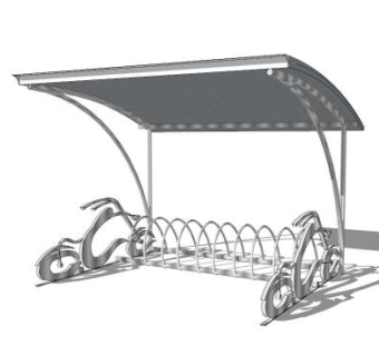 自行车遮阳棚雨棚SU模型下载_sketchup草图大师SKP模型