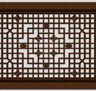 传统窗花雕花SU模型下载_sketchup草图大师SKP模型