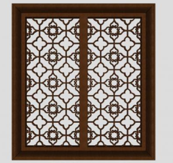 窗花雕花窗户SU模型下载_sketchup草图大师SKP模型