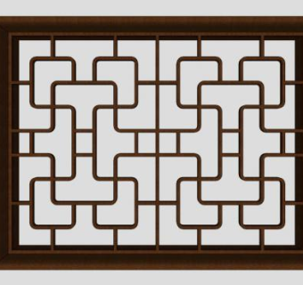 窗花中式雕花SU模型下载_sketchup草图大师SKP模型