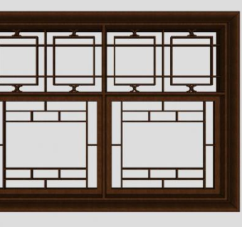 古代窗花雕花SU模型下载_sketchup草图大师SKP模型