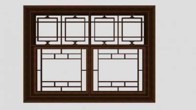 古代窗花雕花SU模型下载_sketchup草图大师SKP模型