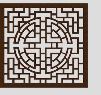 好看窗花雕花SU模型下载_sketchup草图大师SKP模型