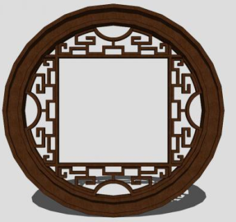 钱币型窗花雕花SU模型下载_sketchup草图大师SKP模型