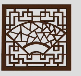 扇形窗花雕花SU模型下载_sketchup草图大师SKP模型