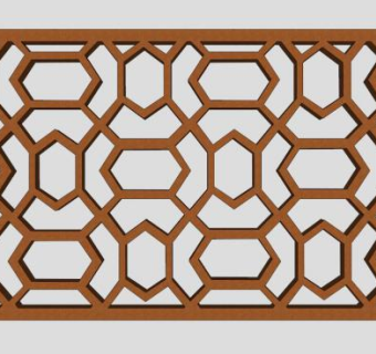 长方形的窗花雕花SU模型下载_sketchup草图大师SKP模型