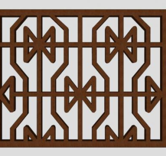 中式的窗花雕花SU模型下载_sketchup草图大师SKP模型