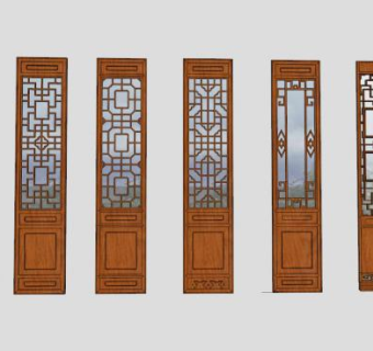 中式门SU模型大全下载_sketchup草图大师SKP模型