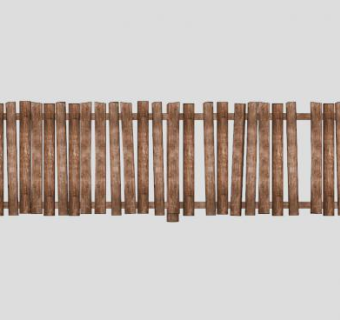 木篱笆围栏栅栏SU模型下载_sketchup草图大师SKP模型