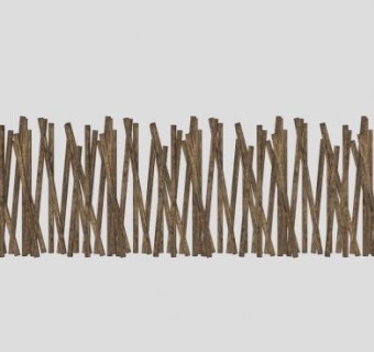 木头篱笆围栏栅栏SU模型下载_sketchup草图大师SKP模型