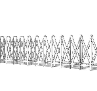 厂房电动伸缩门挡杆闸门SU模型下载_sketchup草图大师SKP模型