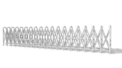 厂房电动伸缩门挡杆闸门SU模型下载_sketchup草图大师SKP模型