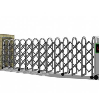 电动伸缩门挡杆电动闸门SU模型下载_sketchup草图大师SKP模型