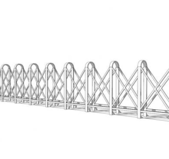 电动伸缩门电动挡杆电动闸门SU模型下载_sketchup草图大师SKP模型