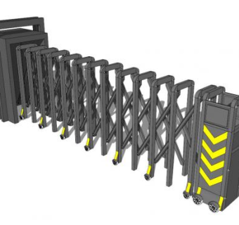 短小自动电动伸缩门挡杆闸门SU模型下载_sketchup草图大师SKP模型