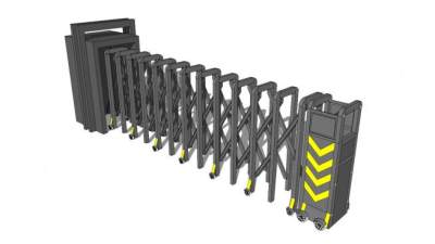 短小自动电动伸缩门挡杆闸门SU模型下载_sketchup草图大师SKP模型