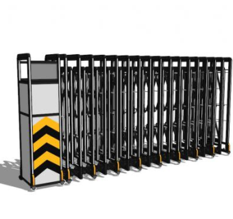 学校伸缩门闸门SU模型下载_sketchup草图大师SKP模型