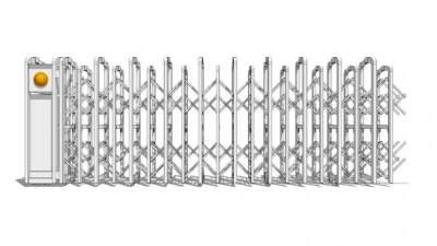 自动电动伸缩门挡杆闸门SU模型下载_sketchup草图大师SKP模型