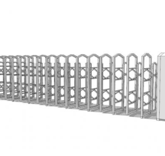 自动伸缩门挡杆闸门SU模型下载_sketchup草图大师SKP模型