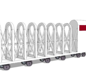 自动伸缩门电动挡杆闸门SU模型下载_sketchup草图大师SKP模型