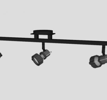 店铺黑色轨道灯射灯SU模型下载_sketchup草图大师SKP模型