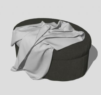 现代黑色沙发凳SU模型下载_sketchup草图大师SKP模型