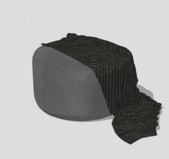 灰色沙发坐凳SU模型下载_sketchup草图大师SKP模型