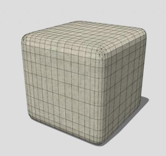 现代简约方形沙发坐凳SU模型下载_sketchup草图大师SKP模型