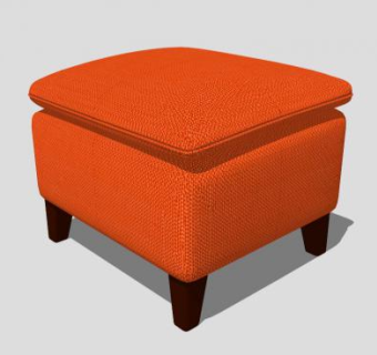 橙色沙发坐凳SU模型下载_sketchup草图大师SKP模型