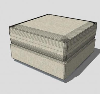 简约欧式沙发坐凳SU模型下载_sketchup草图大师SKP模型