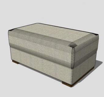 灰色沙发坐凳脚凳SU模型下载_sketchup草图大师SKP模型