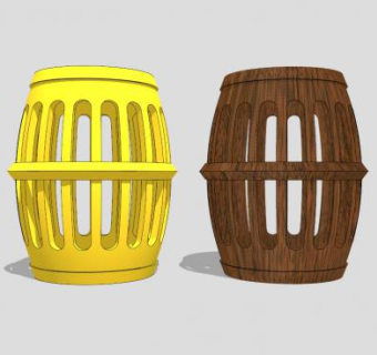 中式木制坐凳SU模型下载_sketchup草图大师SKP模型