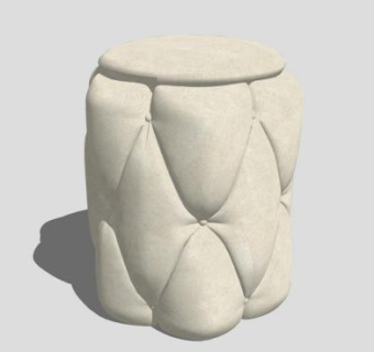 现代杏色沙发坐凳SU模型下载_sketchup草图大师SKP模型