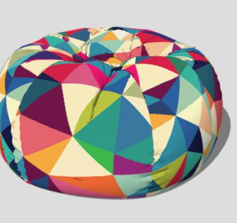 彩色抽象沙发坐凳SU模型下载_sketchup草图大师SKP模型