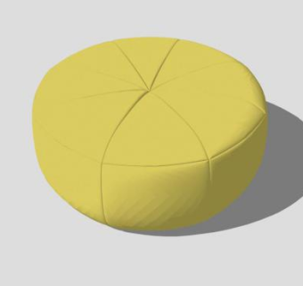 黄色沙发坐凳SU模型下载_sketchup草图大师SKP模型