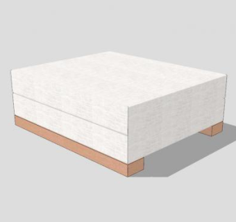 简约白色布艺沙发坐凳SU模型下载_sketchup草图大师SKP模型