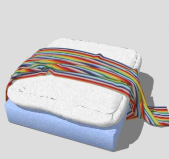 彩色被单沙发坐凳SU模型下载_sketchup草图大师SKP模型