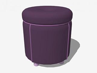 展示店铺紫色沙发坐凳SU模型下载_sketchup草图大师SKP模型