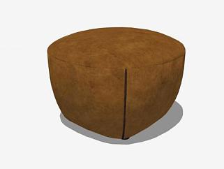 现代木色沙发坐凳SU模型下载_sketchup草图大师SKP模型