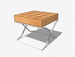 现代<em>木质</em>沙发坐凳SU模型下载_sketchup草图大师SKP模型