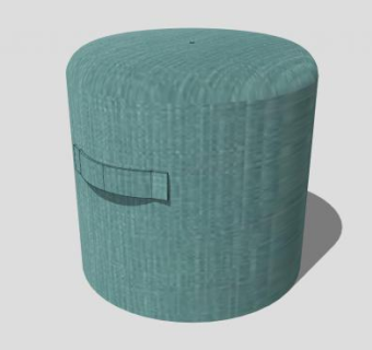 现代灰绿色沙发坐凳SU模型下载_sketchup草图大师SKP模型