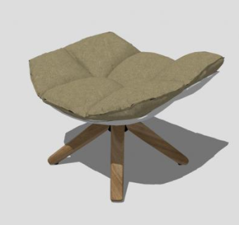 现代欧式沙发坐凳SU模型下载_sketchup草图大师SKP模型