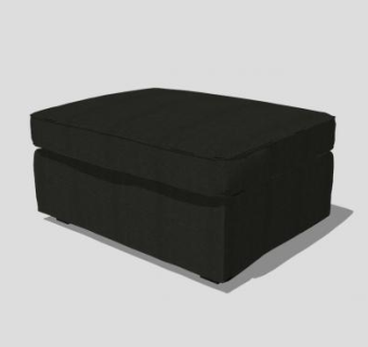 黑色方形沙发凳SU模型下载_sketchup草图大师SKP模型