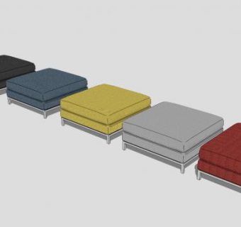 多款休闲方形沙发坐凳SU模型下载_sketchup草图大师SKP模型