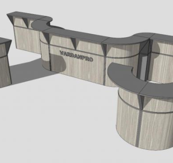 欧式公司大厅前台SU模型下载_sketchup草图大师SKP模型