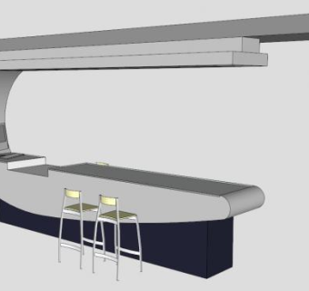 现代公司大厅办公前台SU模型下载_sketchup草图大师SKP模型