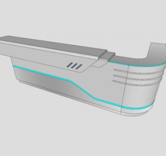 现代科技感前台SU模型下载_sketchup草图大师SKP模型